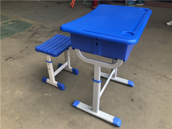 ABS深藍色單人課桌椅